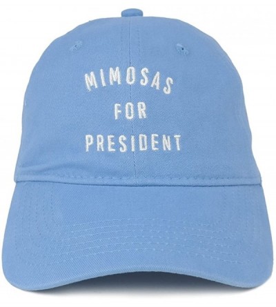 Baseball Caps Mimosas for President Embroidered 100% Cotton Adjustable Cap - Carolina Blue - CZ12NFFTLAI $37.53