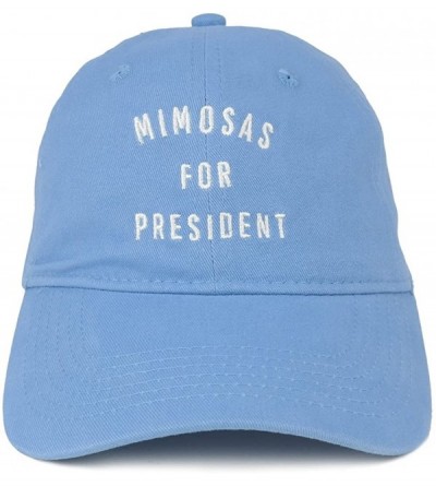 Baseball Caps Mimosas for President Embroidered 100% Cotton Adjustable Cap - Carolina Blue - CZ12NFFTLAI $15.89