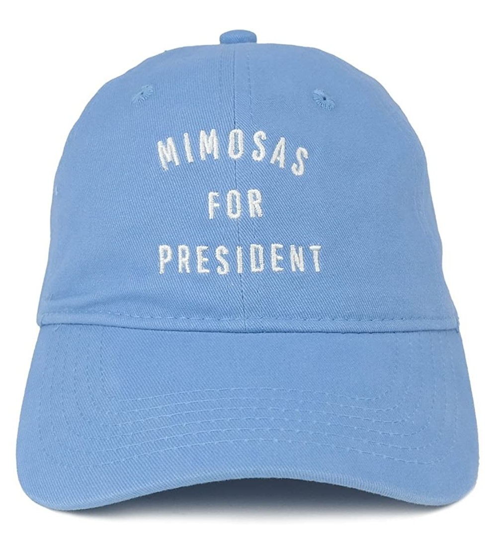 Baseball Caps Mimosas for President Embroidered 100% Cotton Adjustable Cap - Carolina Blue - CZ12NFFTLAI $32.23