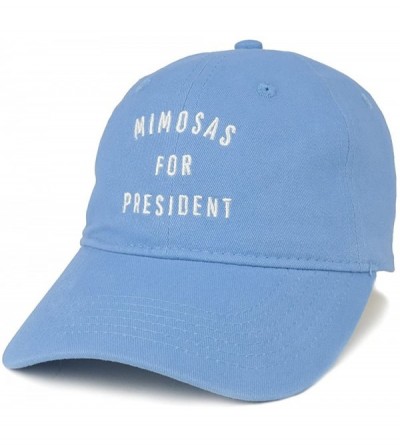 Baseball Caps Mimosas for President Embroidered 100% Cotton Adjustable Cap - Carolina Blue - CZ12NFFTLAI $15.89