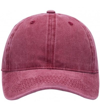 Baseball Caps Men Women Denim Custom Hip Hop Trucker Hat Add You Personalized Design to Baseball Caps - Retro Wine - C918G4X7...
