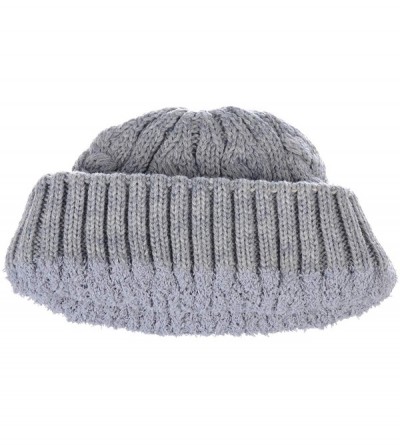 Skullies & Beanies Womens Winter Knit Beanie Hat Plush Fleece Lined - 709grey - CY18ZATL3RG $19.44