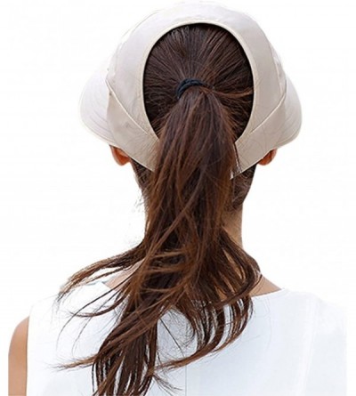 Sun Hats Sun Hats for Women Wide Brim UV Protection Sun Hat Summer Beach Packable Visor - Beige - CZ18CGU6QUD $11.62