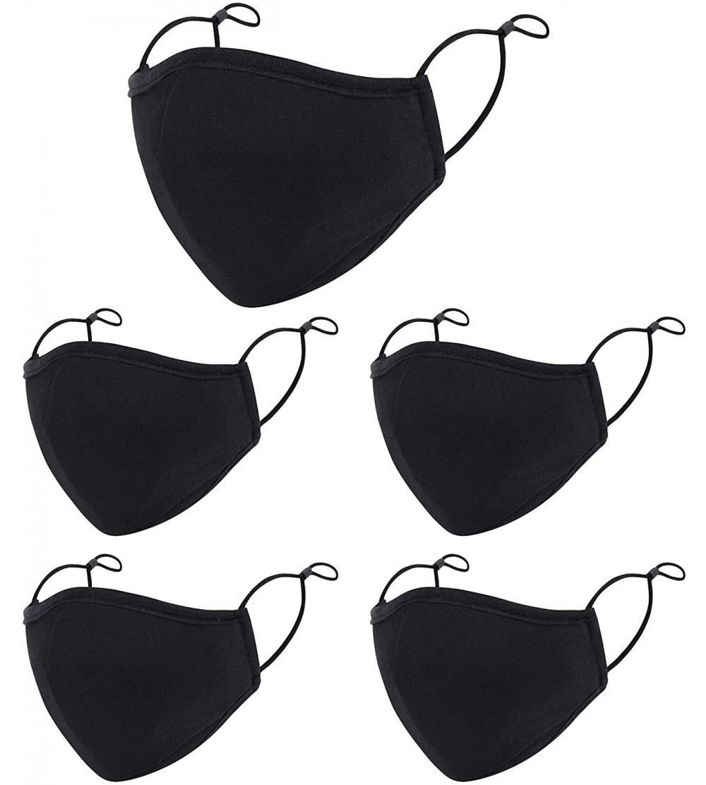 Balaclavas Packs Unisex Washable Reusable Bandanas - 5 Piece Black - CM19809SSN8 $11.51