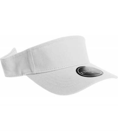 Visors 12 Pack Plain Visor Hats Adjustable Back Strap Tennis Golf Sun Hat - White - CJ1860ZSUKG $34.68