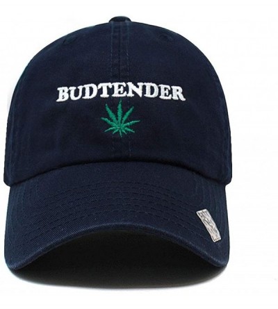 Baseball Caps Budtender Dad Hat Cotton Baseball Cap Polo Style Low Profile - Cotton Navy - CL18SI9O39O $14.49