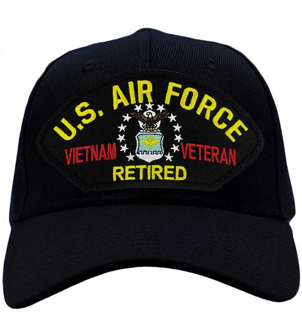 Baseball Caps US Air Force Retired - Vietnam Veteran Hat/Ballcap Adjustable One Size Fits Most - Black - CY18OOLLQ4O $25.08