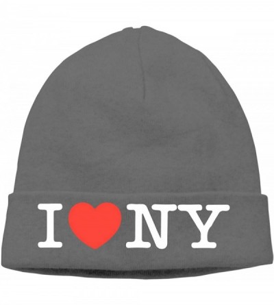 Skullies & Beanies Warm Knit Cap for Men Women- I Love NY New York Heart Stocking Cap - Deep Heather - CU18YEQ3Q44 $11.04