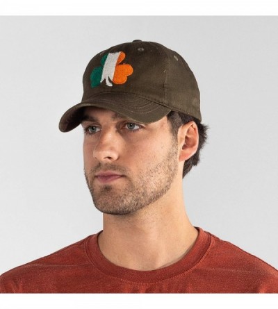 Baseball Caps Irish Flag Shamrock Dad Hat - Adjustable Polo Style Baseball Cap for Men & Women - Olive - C118OMAKD93 $12.79