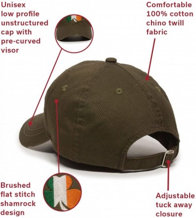 Baseball Caps Irish Flag Shamrock Dad Hat - Adjustable Polo Style Baseball Cap for Men & Women - Olive - C118OMAKD93 $12.79