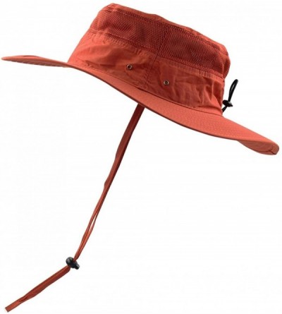 Sun Hats Men Summer Sun Hat UV Protection Wide Brim Mesh Bucket Hats for Outdoor Fishing Beach - Brown - C918RR3N9IW $11.39