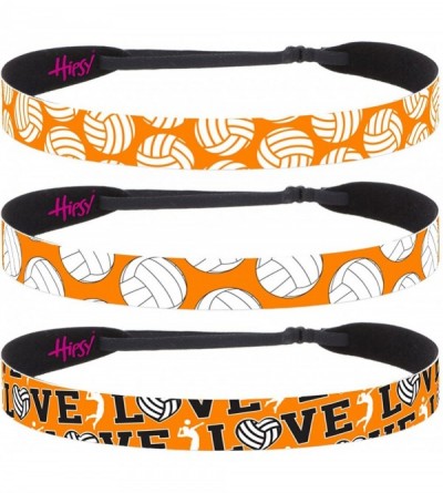 Headbands Cute Adjustable No Slip I Love Volleyball Headbands for Girls & Women - Volleyball Mixed Orange 3pk - CU188EZ9677 $...