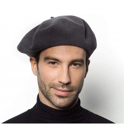 Newsboy Caps Men's Authentique French Beret Basque- Traditional Water Repellent - Anthracite - CH17XWK39HT $43.26