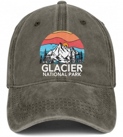 Baseball Caps Vintage-Glacier-National-Park- Hat for Mens Womens Sun Hat Adjustable Outdoor Denim Strapback Hat Caps - CV18WR...