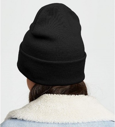 Skullies & Beanies Winter Classic Beanie Knit Hats for Men & Women - Soft Acrylic Knit Cuff Beanie Hat - Black-2 - CM19407E23...