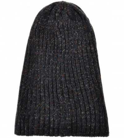 Skullies & Beanies Unisex Trendy Double Layers Reversible Warm Oversized Cable Knit Slouchy Beanie - Black 3 - CX187Q49KQ5 $1...