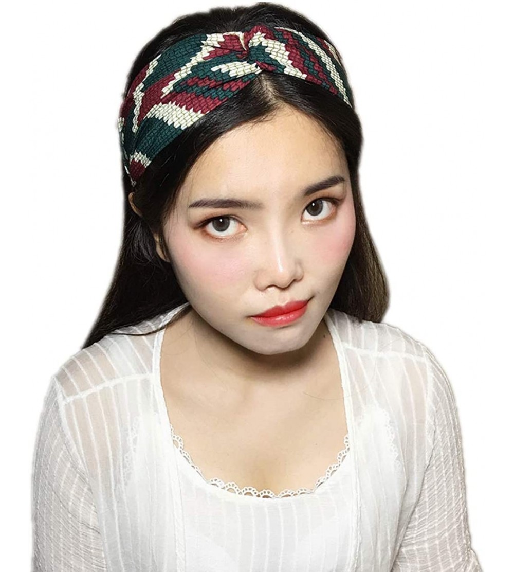 Headbands 6 Pack Women Girls Silk Satin Headbands Solid Color Elastic Hairband Twisted Turban - 1 Color - CI18GYR3NA6 $8.83