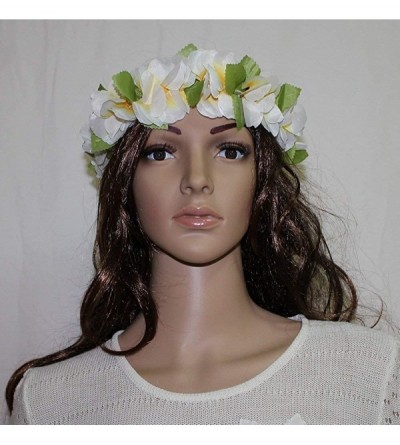 Headbands The Hawaii Elastic Headband-haku lei - White - C918763E3YU $9.92