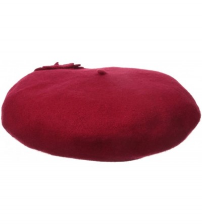 Berets Women's Flower Beret - Red - CD11510TCSR $22.91