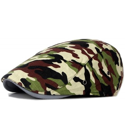 Newsboy Caps Newsboy Cap Military Camouflage Flat Cap Duckbill Hat Ivy Irish Gatsby Caps - Camo - CW18COROR3Q $24.52