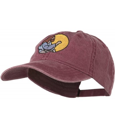 Baseball Caps Jesus Praying Embroidered Washed Cap - Maroon - CF11MJ40C9V $27.84