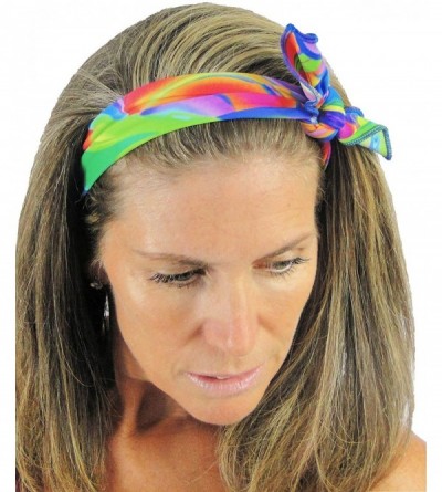 Headbands Removable BOW Training Headband - No slip - No sweat- Pop Florals - Pop Florals - CA12N0F7C2X $9.50