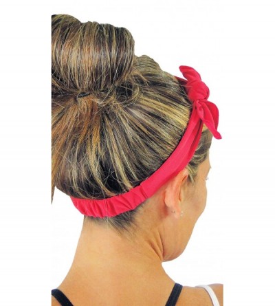 Headbands Removable BOW Training Headband - No slip - No sweat- Pop Florals - Pop Florals - CA12N0F7C2X $9.50