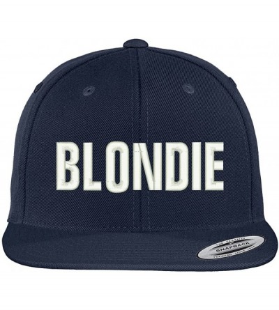 Baseball Caps Blondie Embroidered Flat Bill Adjustable Snapback Cap - Navy - C412N76DF25 $18.53