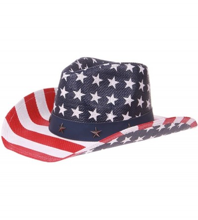 Cowboy Hats Western Outback Cowboy Hat Men's Women's Style Straw Felt Canvas - Usa 1 - CP18CMKZ8AI $54.87