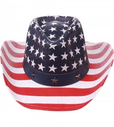 Cowboy Hats Western Outback Cowboy Hat Men's Women's Style Straw Felt Canvas - Usa 1 - CP18CMKZ8AI $20.01