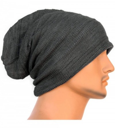 Skullies & Beanies Unisex Adult Summer Thin Slouch Beanie Long Baggy Skull Cap Stretchy Knit Hat Lightweight Cool - Darkgrey ...