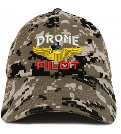 Baseball Caps Drone Pilot Aviation Wing Embroidered Soft Crown 100% Brushed Cotton Cap - Beige Digital Camo - C218TWGQIEG $16.50