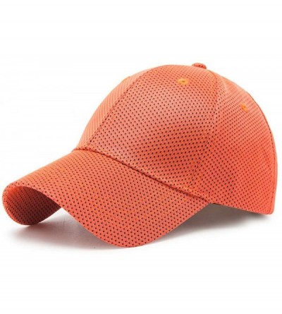 Baseball Caps Men's Breathable Baseball Caps Unisex Medium Profile Adjustable Summer Sports Visors Hats - Orange - C418Q9MEQN...