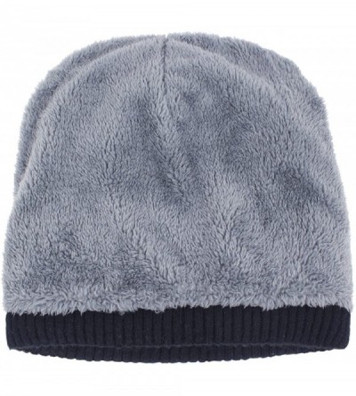 Skullies & Beanies Men's Wool Blend Knit Beanie- Soft & Warm Velour Fleece Lined - Angora Blend Cable (for Larger Head) - Bla...