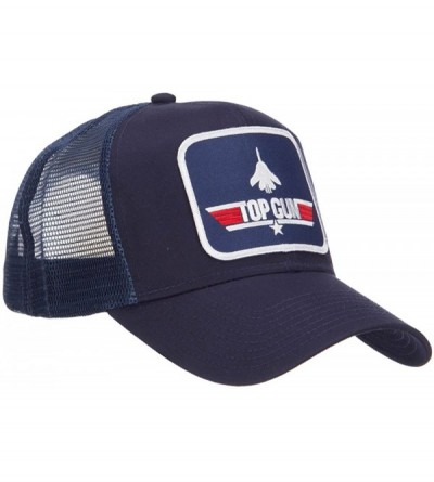 Baseball Caps US Navy Top Gun Patched Mesh Cap - Navy - CZ124YM895J $18.41