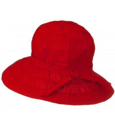 Sun Hats Ribbon 3 1/2 Inch Brim Bendable Wire in Brim Hat - Red - Red - C8118NTNAB7 $46.10