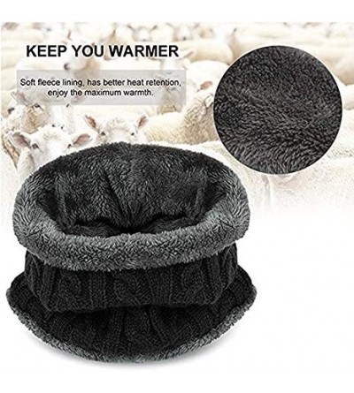 Skullies & Beanies Winter Hat 2-Pieces Warm Knitted Hat and Circle Scarf Set Outdoors Scarf Beanie Skull Cap for Winter - Dar...