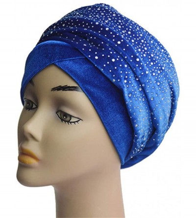 Skullies & Beanies Women Pleated Beanie Turban Chemo Cancer Cap Bonnet Head Muslim Turban Hijab Turban - Blue - CI18SAT94UK $...