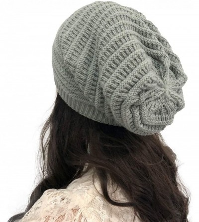 Skullies & Beanies Women Knit Baggy Oversize Slouchy Beanie Hat Soft Winter Beanie Skull Cap - Grey - C318Z98KC08 $8.70