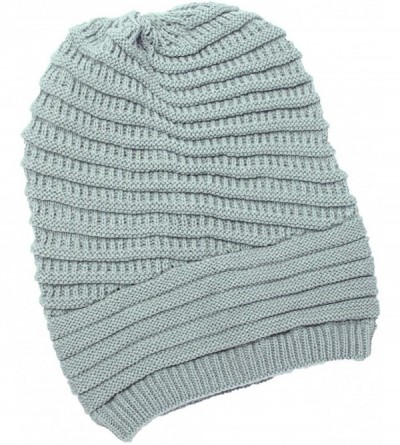 Skullies & Beanies Women Knit Baggy Oversize Slouchy Beanie Hat Soft Winter Beanie Skull Cap - Grey - C318Z98KC08 $8.70