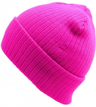 Skullies & Beanies Women's Rib Knit Beanie Hat Fashion Cuffed - Rose - C718HHRL0O9 $13.05