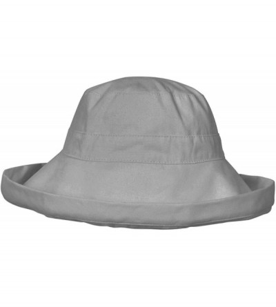 Sun Hats Women's Sun Protective Foldable Wide Brim Cotton Bucket Hat - Grey - CK12DDHRP7T $16.98