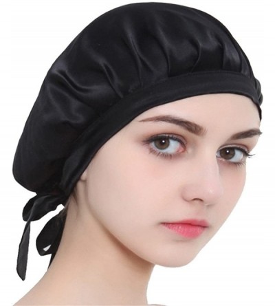 Skullies & Beanies Natural Sleep Bonnet Beauty - Black - CK12OCQE56O $22.06