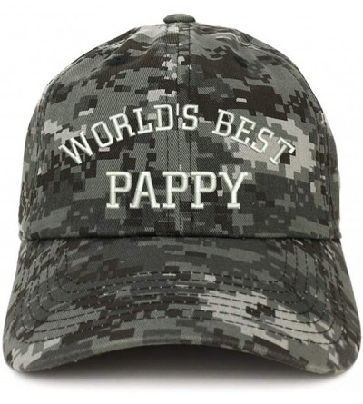 Baseball Caps World's Best Pappy Embroidered Soft Crown 100% Brushed Cotton Cap - Digital Night Camo - C618STHOA2U $19.45