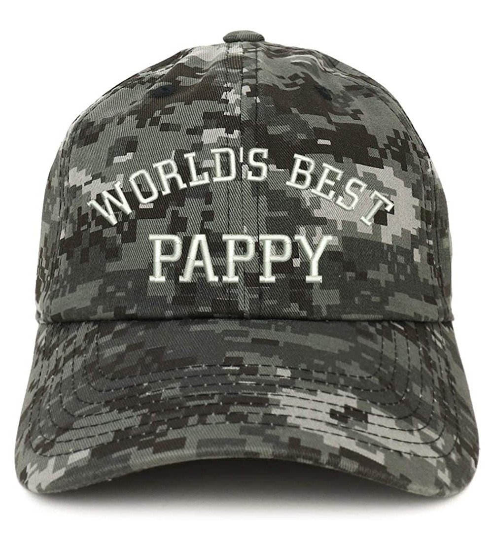 Baseball Caps World's Best Pappy Embroidered Soft Crown 100% Brushed Cotton Cap - Digital Night Camo - C618STHOA2U $19.45