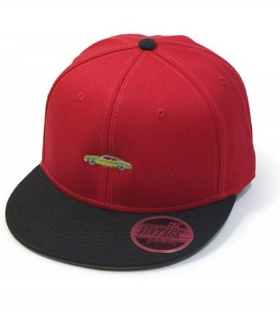 Baseball Caps Premium Plain Cotton Twill Adjustable Flat Bill Snapback Hats Baseball Caps - 70 Black/Red - CB12MSJ2J4R $32.35