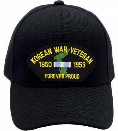 Baseball Caps Korean War Veteran - Forever Proud Hat/Ballcap Adjustable One Size Fits Most - Black - CS1884UQ78C $43.08
