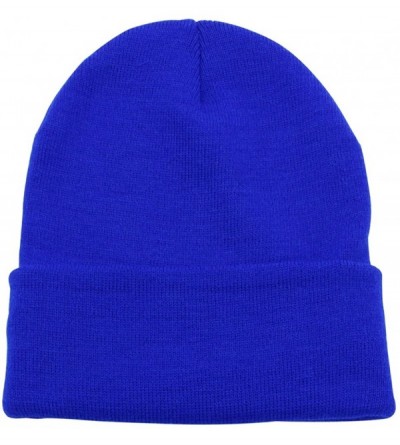 Skullies & Beanies Beanie Men Women - Unisex Cuffed Plain Skull Knit Hat Cap - Royal Blue - C312N1E42WE $8.75