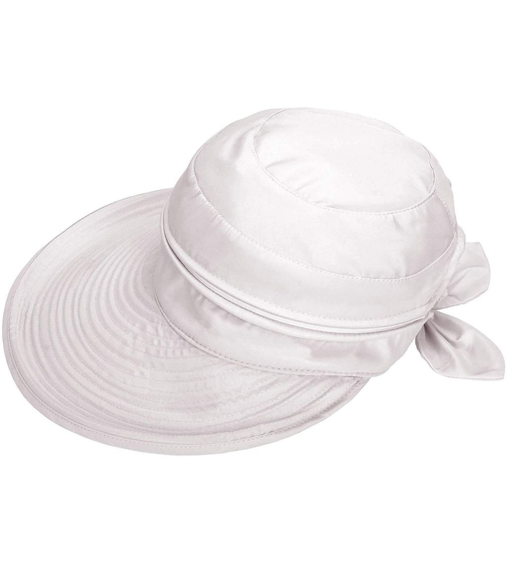 Visors Women's UV Protection Wide Brim Summer 2in1 Visor Sun Hat - White - CH12C28328B $16.76