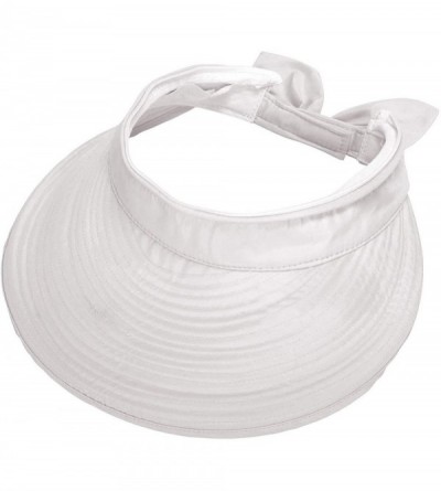 Visors Women's UV Protection Wide Brim Summer 2in1 Visor Sun Hat - White - CH12C28328B $16.76